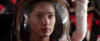 Movie still from “The Space Between Us” (2017), directed by Peter Chelsom – A person wearing a helmet; Close Up shot, Overhead angle