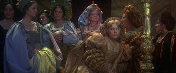 Movie still from “The Taming of The Shrew” (1967), directed by Franco Zeffirelli – A group of women sitting next to each other; Medium shot, High angle