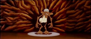 Movie still from “The Thief and the Cobbler” (1993), directed by Richard Williams – An image of an animated character; Wide shot, Low angle