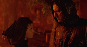 Movie still from “The Ugly Swans” (2006), directed by Konstantin Lopushanskiy – A man and a woman are looking at each other; Close Up shot, Over the shoulder angle