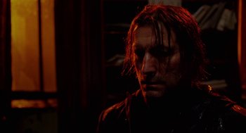 Movie still from “The Ugly Swans” (2006), directed by Konstantin Lopushanskiy – A person with long hair; Close Up shot, Low angle