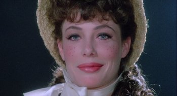 Movie still from “The Woman in Red” (1984), directed by Gene Wilder – A person wearing a hat; Close Up shot, Low angle