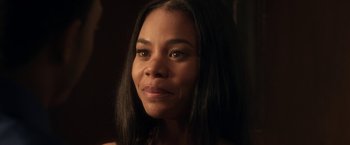 Movie still from “Think Like a Man” (2012), directed by Tim Story – A person with long black hair; Close Up shot, Over the shoulder angle