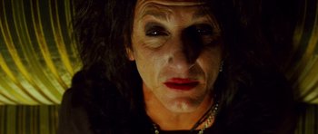Movie still from “This Must Be the Place” (2011), directed by Paolo Sorrentino – A woman's face in the dark; Close Up shot, High angle