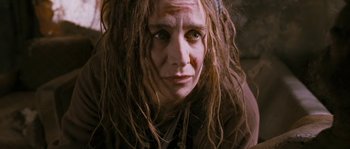 Movie still from “Tideland” (2005), directed by Terry Gilliam – A person with dreadlocks; Close Up shot, Low angle