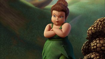 Movie still from “Tinker Bell” (2008), directed by Bradley Raymond – A character from a cartoon movie; Medium shot, Low angle