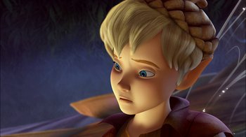 Movie still from “Tinker Bell” (2008), directed by Bradley Raymond – A young boy's face with blue eyes; Close Up shot, High angle