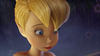 Movie still from “Tinker Bell” (2008), directed by Bradley Raymond – The face of tinkerbell; Close Up shot, High angle