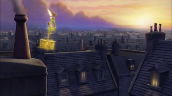 Movie still from “Tinker Bell” (2008), directed by Bradley Raymond – An image of an image of an image of an image of an image of an image of an image of an image of an image of an image; Extreme Wide shot, Low angle