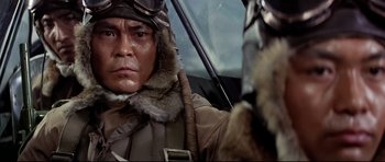 Movie still from “Tora! Tora! Tora!” (1970), directed by Kinji Fukasaku – A man in a military uniform and a fur hat; Close Up shot, Low angle