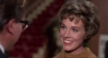 Movie still from “Torn Curtain” (1966), directed by Alfred Hitchcock – A person with short hair; Close Up shot, Over the shoulder angle
