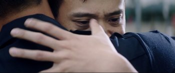 Movie still from “Truth or Dare” (2018), directed by Jeff Wadlow – A person using a cell phone; Extreme Close Up shot, Over the shoulder angle