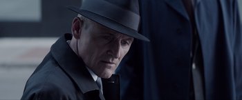 Movie still from “Anon” (2018), directed by Andrew Niccol – Close Up shot, Low angle