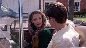 Movie still from “Unbroken: Path to Redemption” (2018), directed by Harold Cronk – A man and a woman are standing next to each other; Close Up shot, Over the shoulder angle