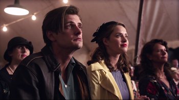 Movie still from “Unbroken: Path to Redemption” (2018), directed by Harold Cronk – A man and a woman standing next to each other; Close Up shot, Low angle