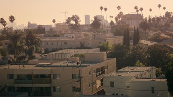 Movie still from “V/H/S Viral” (2014), directed by Aaron Moorhead – A view of a city from a high point of view; Extreme Wide shot, High angle