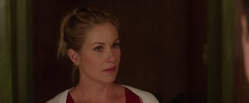 Movie still from “Vacation” (2015), directed by John Francis Daley – A person wearing a red and white shirt; Close Up shot, Over the shoulder angle