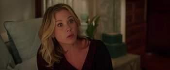 Movie still from “Vacation” (2015), directed by John Francis Daley – A person looking at the camera; Close Up shot, Over the shoulder angle