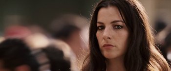 Movie still from “Vantage Point” (2008), directed by Pete Travis – A person with long hair; Close Up shot, Low angle