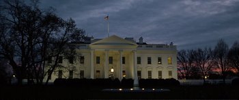 Movie still from “Vice” (2018), directed by Adam McKay – The white house is lit up at night; Extreme Wide shot, Low angle
