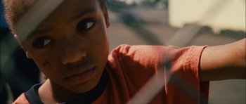 Movie still from “Waist Deep” (2006), directed by Vondie Curtis-Hall – A young boy's face; Close Up shot, Low angle