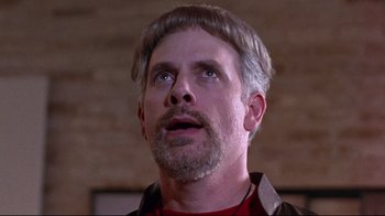 Movie still from “Waiting for Guffman” (1996), directed by Christopher Guest – A person with a beard; Close Up shot, Low angle