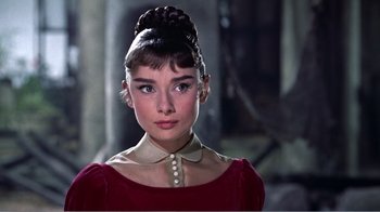 Movie still from “War and Peace” (1956), directed by King Vidor – A person wearing a dress; Close Up shot, Low angle
