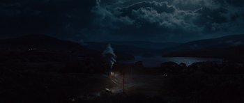 Movie still from “Water for Elephants” (2011), directed by Francis Lawrence – A dark sky with a lot of smoke coming from it; Extreme Wide shot, High angle