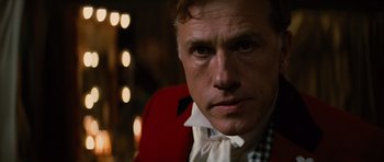 Movie still from “Water for Elephants” (2011), directed by Francis Lawrence – A person wearing a red jacket; Close Up shot, Over the shoulder angle