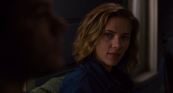 Movie still from “We Bought a Zoo” (2011), directed by Cameron Crowe – A person wearing a jean jacket; Close Up shot, Over the shoulder angle
