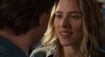Movie still from “We Bought a Zoo” (2011), directed by Cameron Crowe – A person with blonde hair; Close Up shot, Over the shoulder angle