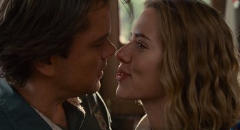 Movie still from “We Bought a Zoo” (2011), directed by Cameron Crowe – A man and a woman face to face in front of a window; Close Up shot, Low angle