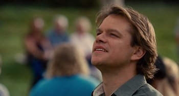 Movie still from “We Bought a Zoo” (2011), directed by Cameron Crowe – A person looking up at something; Close Up shot, Low angle