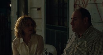 Movie still from “Welcome to the Rileys” (2010), directed by Jake Scott – A man and a woman sitting next to each other; Medium shot, Over the shoulder angle