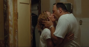 Movie still from “Welcome to the Rileys” (2010), directed by Jake Scott – A man and a woman kissing in a room; Close Up shot, Low angle