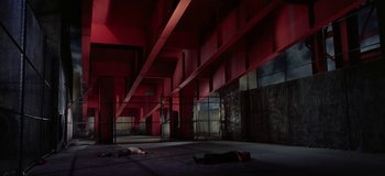 Movie still from “West Side Story” (1961), directed by Jerome Robbins – A couple of people laying on the ground in an empty room; Extreme Wide shot, High angle