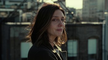 Movie still from “Westworld” (2016), created by Lisa Joy – A person with long hair; Close Up shot, Over the shoulder angle