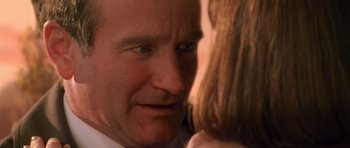 Movie still from “What Dreams May Come” (1998), directed by Vincent Ward – A man and a woman's face; Extreme Close Up shot, Over the shoulder angle
