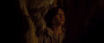 Movie still from “Where the Wild Things Are” (2009), directed by Spike Jonze – A young boy looking up into the sky; Close Up shot, Low angle