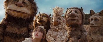 Movie still from “Where the Wild Things Are” (2009), directed by Spike Jonze – A bunch of stuffed animals that are in the grass; Close Up shot, Low angle