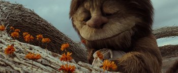 Movie still from “Where the Wild Things Are” (2009), directed by Spike Jonze – An animal that is sitting on the ground; Extreme Close Up shot, Low angle