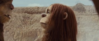 Movie still from “Where the Wild Things Are” (2009), directed by Spike Jonze – An animal that is looking up at the sky; Close Up shot, Low angle