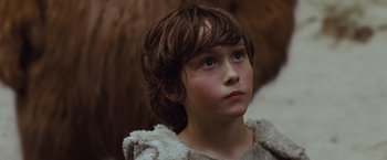 Movie still from “Where the Wild Things Are” (2009), directed by Spike Jonze – A young boy looking up into the sky; Close Up shot, Low angle