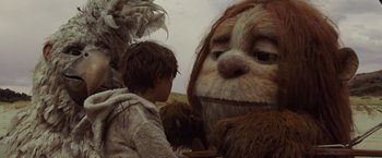 Movie still from “Where the Wild Things Are” (2009), directed by Spike Jonze – A boy is looking at a stuffed animal; Close Up shot, Low angle
