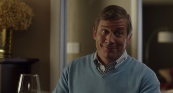 Movie still from “Wilson” (2017), directed by Craig Johnson – A person wearing a sweater; Close Up shot, Over the shoulder angle