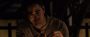 Movie still from “Winter's Tale” (2014), directed by Akiva Goldsman – A person holding a cell phone; Close Up shot, High angle