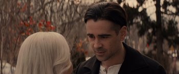 Movie still from “Winter's Tale” (2014), directed by Akiva Goldsman – A person talking to another person; Close Up shot, Over the shoulder angle