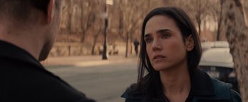 Movie still from “Winter's Tale” (2014), directed by Akiva Goldsman – A person with long black hair; Close Up shot, Over the shoulder angle