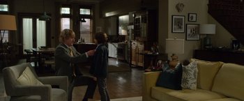 Movie still from “Wonder” (2017), directed by Stephen Chbosky – A woman and a child in a living room; Medium shot, Over the shoulder angle