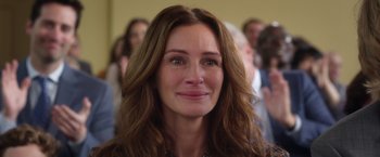 Movie still from “Wonder” (2017), directed by Stephen Chbosky – A person with long brown hair; Close Up shot, Over the shoulder angle